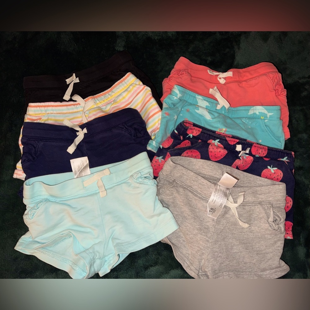 Carter's Toddler Girl Cotton Shorts(x8 pairs) - 18 months